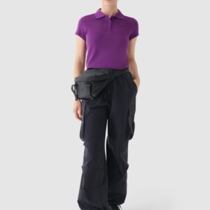 4F Koszulka polo regular damska - fioletowa