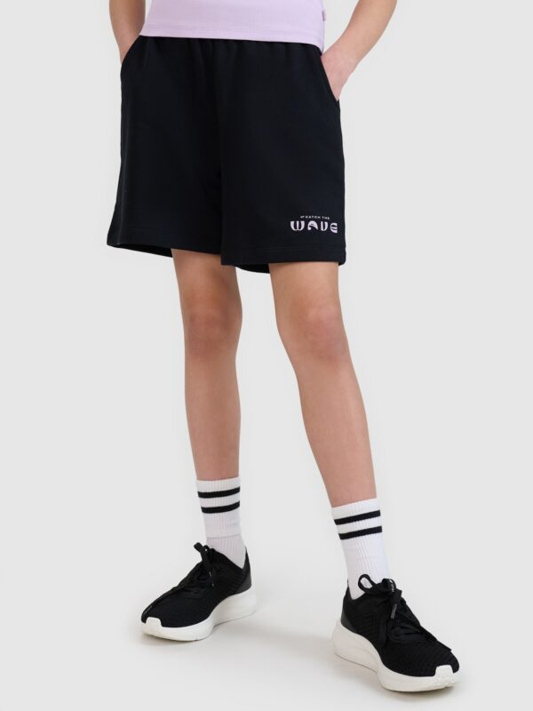 4F Spodenki dresowe dziewczęce - czarne 128 (7-8 lat)