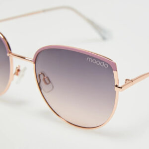 Okulary przeciwsłoneczne z metalowymi oprawkami różowe