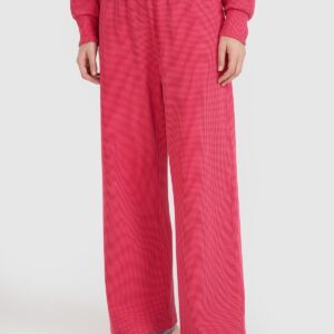 4F Spodnie oversize z szerokimi nogawkami damskie - różowe