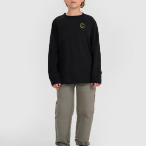 64746fbfe8c617f3906c7e4931a007bdf35d0746 4F Longlseeve regular z nadrukiem chłopięcy - czarny 134 (8-9 lat)