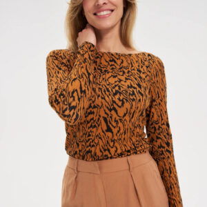 Bluzka z wzorem brązowa