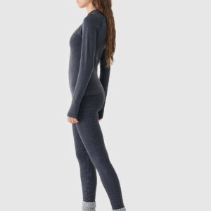 4F Legginsy bezszwowe w prążki damskie - czarne