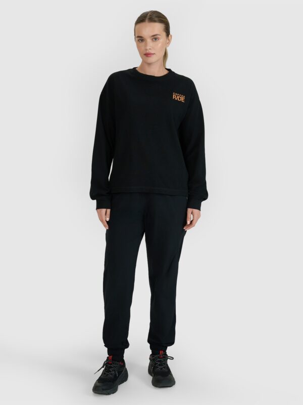 4F Longsleeve oversize z nadrukiem damski - czarny