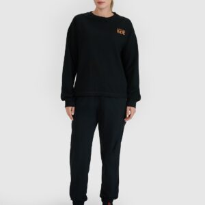 4F Longsleeve oversize z nadrukiem damski - czarny