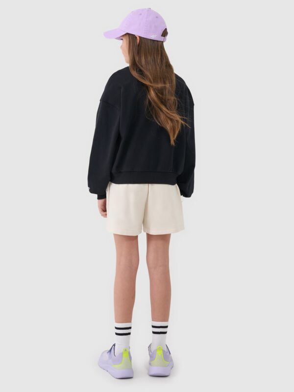 6572f7ac9d1325843cba7f5df4d2961327c786b7 4F Spodenki dresowe dziewczęce - beżowe 152 (11-12 lat)