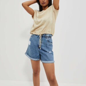 Szorty z przetarciami niebieskie