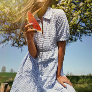 Rozkloszowana sukienka w kratę