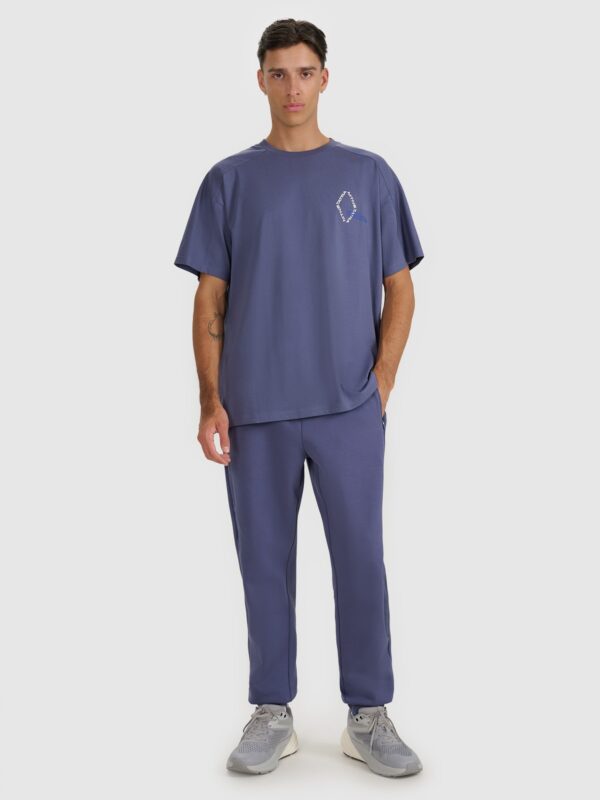 4F T-shirt oversize z nadrukiem męski - granatowy