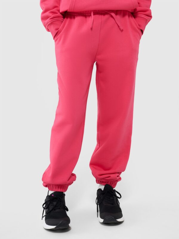4F Spodnie dresowe joggery dziewczęce - różowe 152 (11-12 lat)