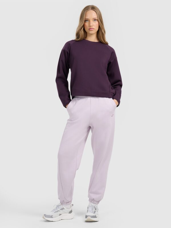 4F Bluza dresowa nierozpinana bez kaptura damska - fioletowa