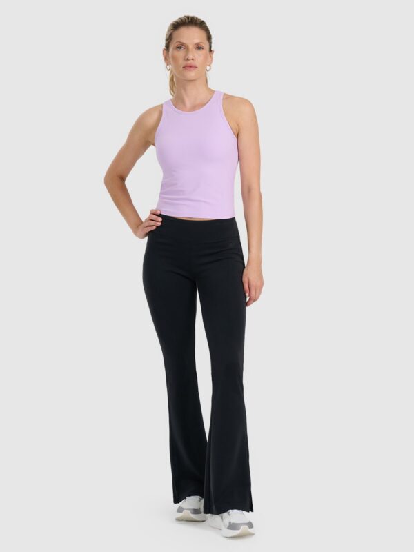 4F Top slim z prążkowanej dzianiny damski - fioletowy