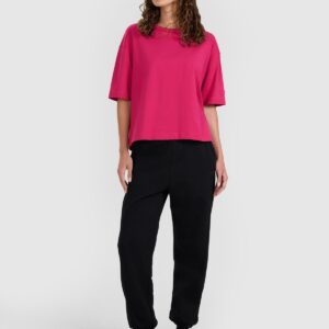 4F T-shirt oversize gładki damski - różowy