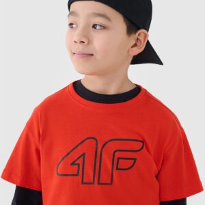 4F T-shirt z nadrukiem chłopięcy - pomarańczowy 164 (13-14 lat)