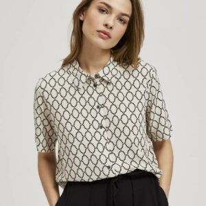 6734ac0931b0d0346e3f43f24bf856630255d532 Koszula zapinana na guziki ze wzorem beżowa