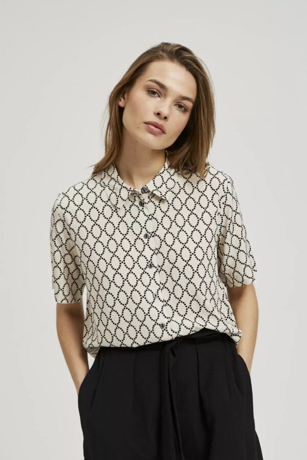 Koszula zapinana na guziki ze wzorem beżowa