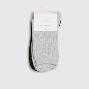 2 pack długich skarpet szary, czarny