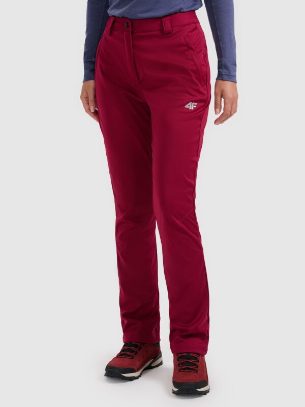 67a4368ebb5dee5ac523f5e42847fb3825197f30 4F Spodnie softshellowe membrana 8000 damskie - czerwone