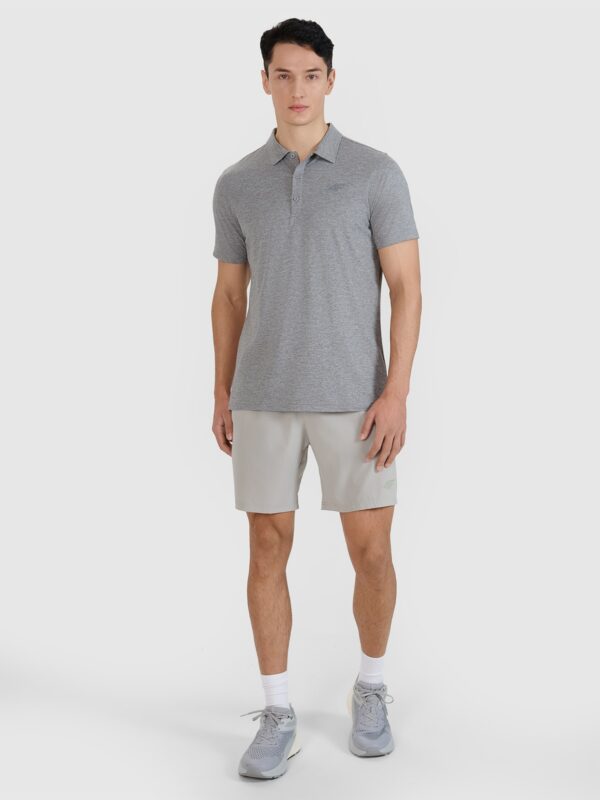 4F Koszulka polo regular szybkoschnąca męska - szara