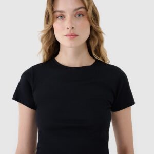 680b82abd25457965bdc6d5efb2f0507c6e5d799 4F T-shirt slim z modalem damski - czarny