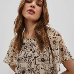 Rozkloszowana sukienka z kwiatowym printe