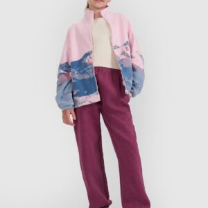 4F Polar oversize ze stójką dziewczęcy - multikolor 128 (7-8 lat)