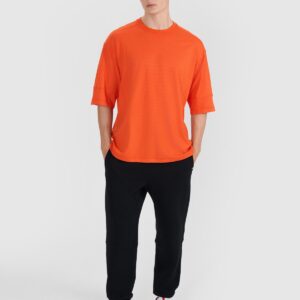 4F T-shirt oversize gładki męski - pomarańczowy