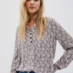 68f11996e545268d558f084c6ebb4f2eb5e4538d Koszula z kwiatowym printem grafitowa