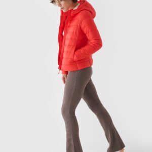 4F Kurtka puchowa z wypełnieniem z recyklingu damska - koralowa