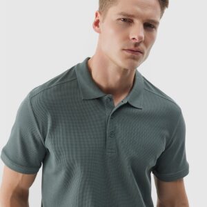 4F Koszulka polo regular męska - khaki