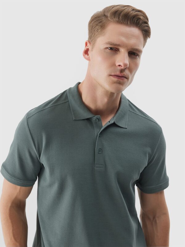 4F Koszulka polo regular męska - khaki