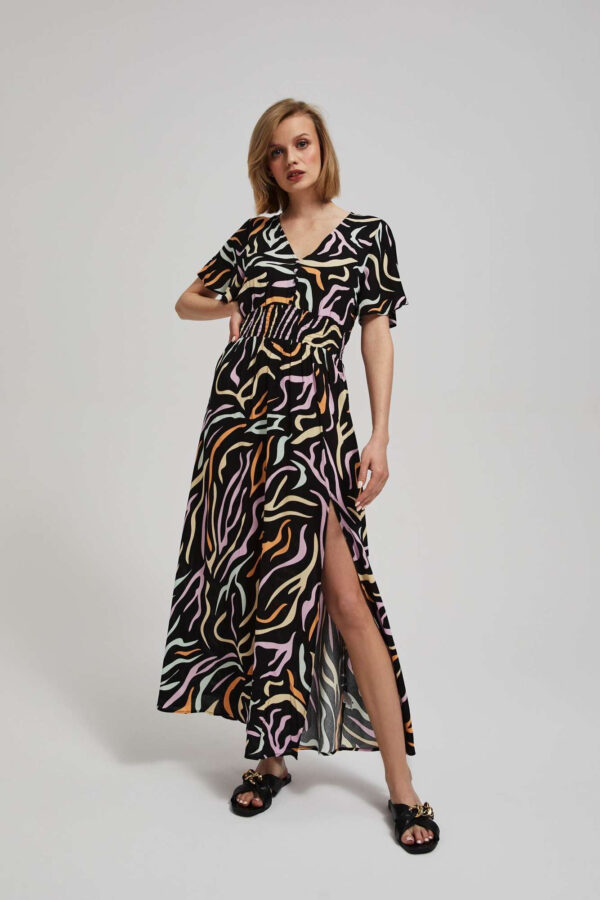 69f5326091323dc43e4e20b98b17340524d9e8da Wzorzysta sukienka maxi czarna