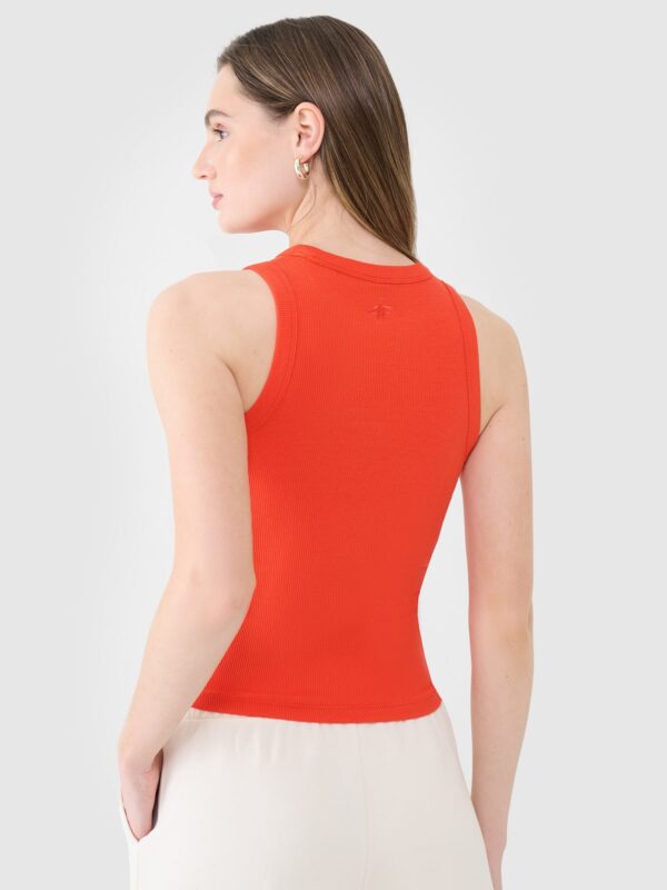 4F Top slim z prążkowanej dzianiny damski - czerwony