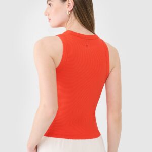 4F Top slim z prążkowanej dzianiny damski - czerwony