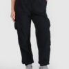 4F Spodnie casual cargo damskie - czarne