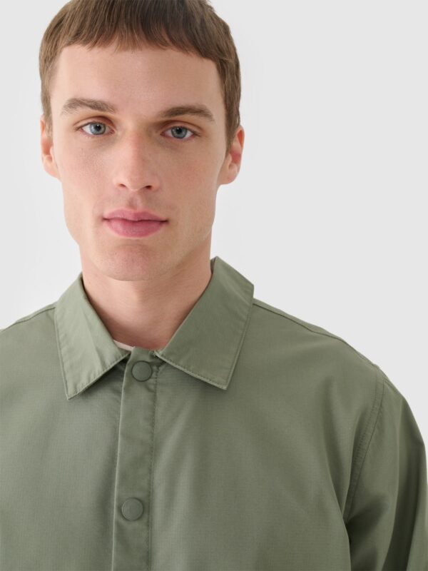 4F Kurtka przejściowa koszulowa męska - oliwkowa/khaki