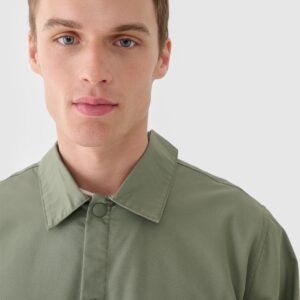 4F Kurtka przejściowa koszulowa męska - oliwkowa/khaki