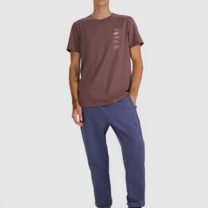 4F T-shirt regular z nadrukiem męski - brązowy