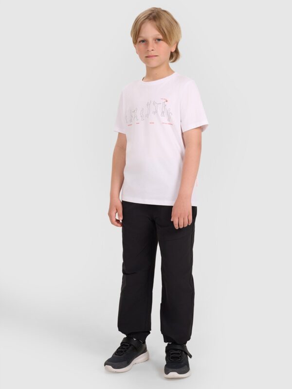 6b3d51c612f73a79d44033f6c7f694d2af1b16c8 4F T-shirt regular z nadrukiem chłopięcy - biały 140 (9-10 lat)