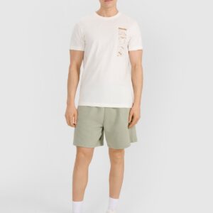 4F T-shirt regular z nadrukiem męski - biały