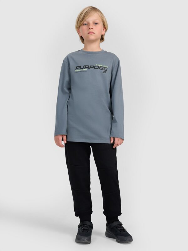 4F Longsleeve regular z nadrukiem chłopięcy - khaki 122 (6-7 lat)