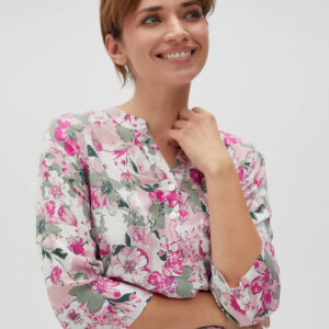 Wiskozowa koszula z kwiatowym wzorem fuksjowa