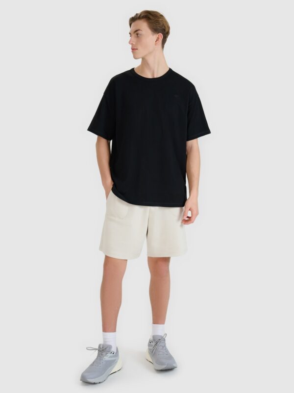 4F T-shirt oversize gładki uniseks - czarny