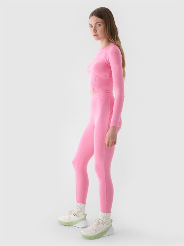 4F Legginsy dzianinowe damskie - różowe