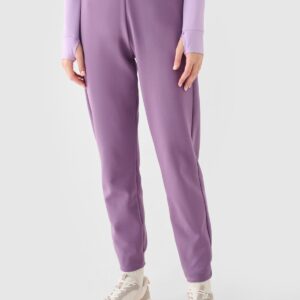 4F Spodnie dresowe joggery damskie - fioletowe