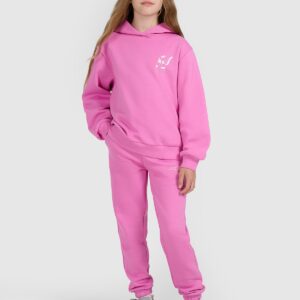 4F Bluza dresowa nierozpinana z kapturem dziewczęca - różowa 152 (11-12 lat)