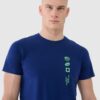 4F T-shirt regular z nadrukiem męski - granatowy
