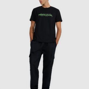 6dd0cd59b1bbbff432f7b5fad22dd585c628a970 4F T-shirt regular z nadrukiem męski - czarny