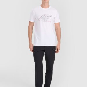 6e2b73807f951fed962b5a3402dbb5965730eacc 4F T-shirt regular z nadrukiem męski - biały