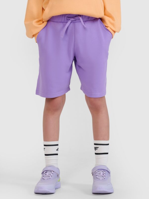 4F Spodenki dresowe dziewczęce - fioletowe 152 (11-12 lat)